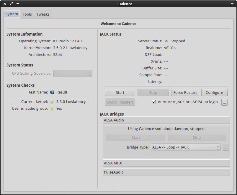 Cadence user interface